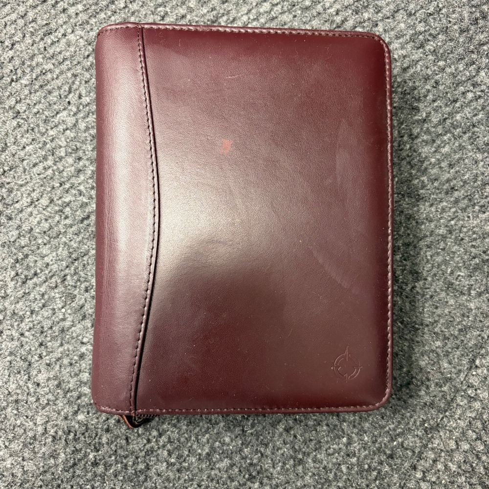 Franklin Covey Burgundy Leather 6 ring planner